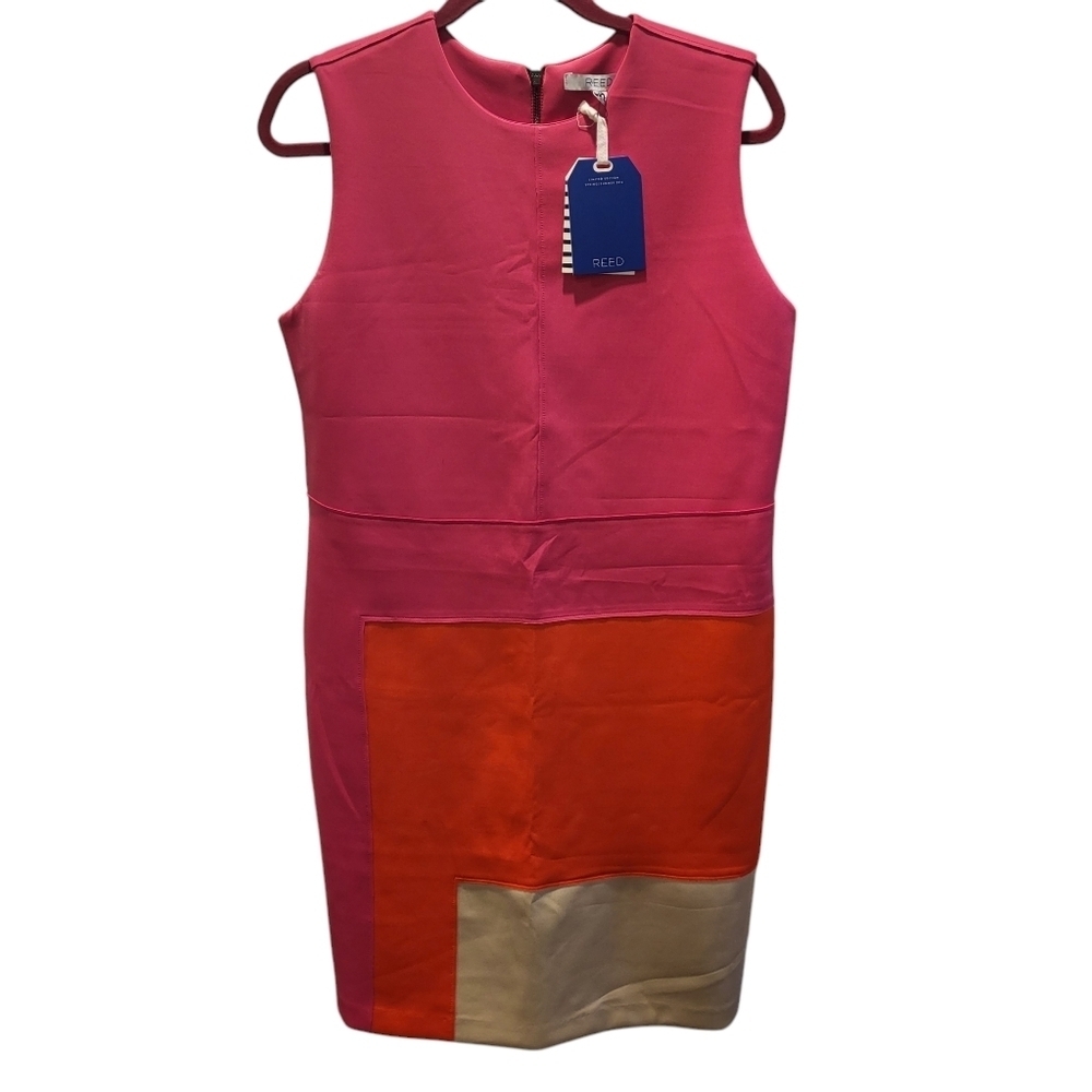 Reed Dress Body Con Sz 16-LTD Spring/Summer 2016-Geo Fitted Azalea Combo Color